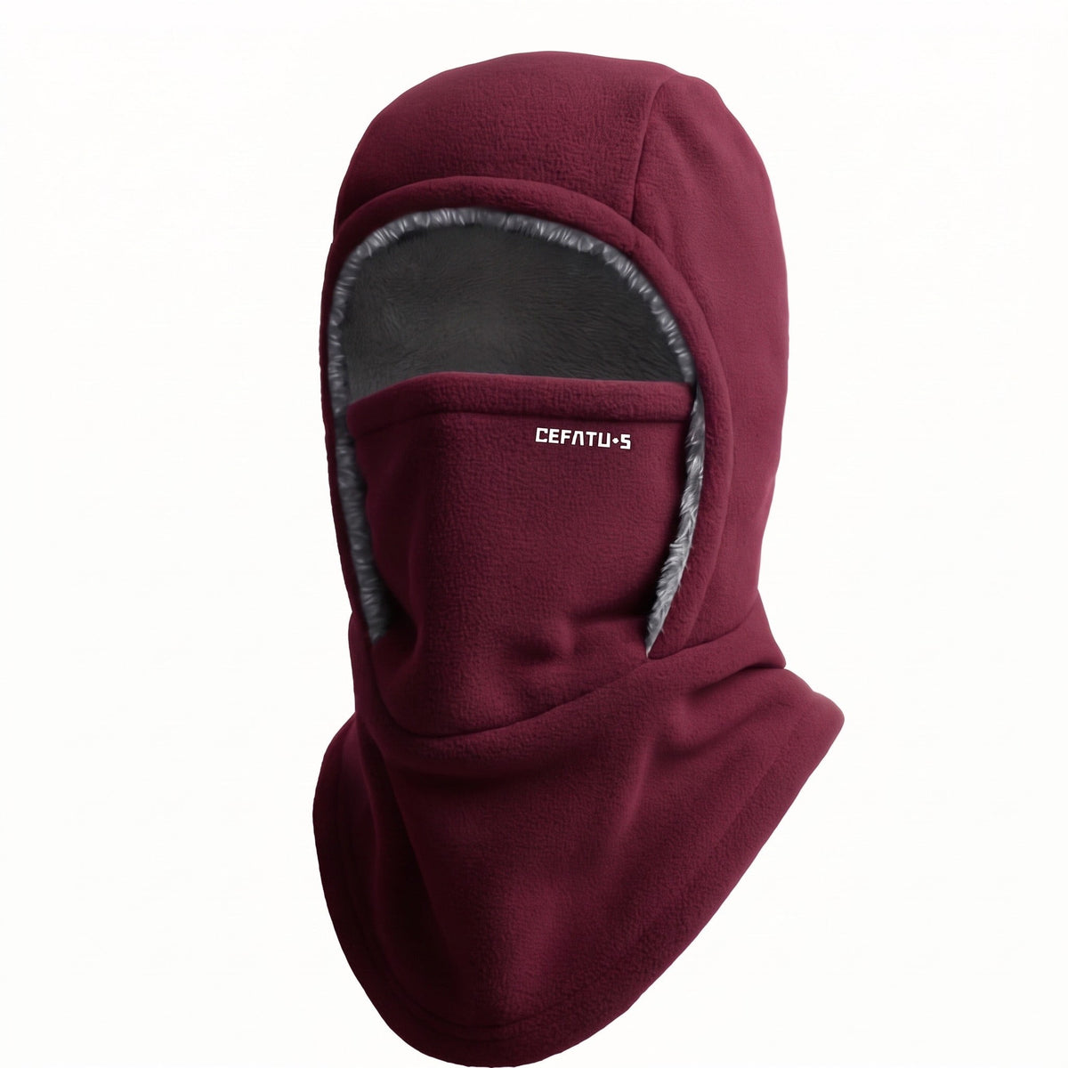 3-in-1 Winter Hood – Windproof Balaclava, Scarf & Ear Warmer - Burgundy