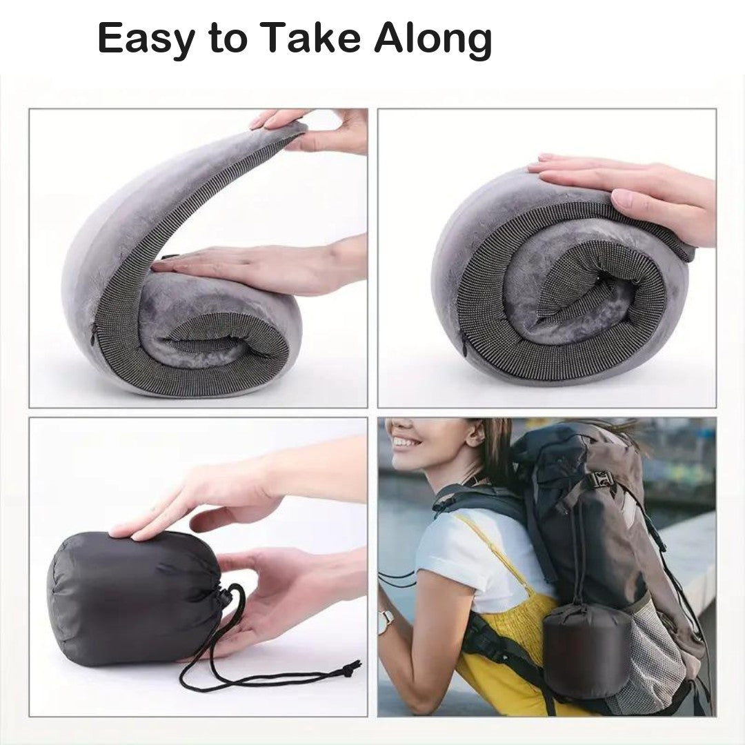 360° Travel Neck Pillow – Memory Foam Airplane Support Pillow