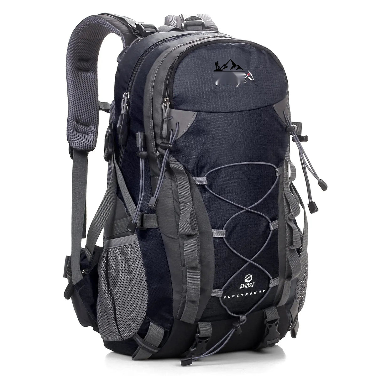 40L Trekking Backpack – Ventilated Outdoor Hiking Pack - Black