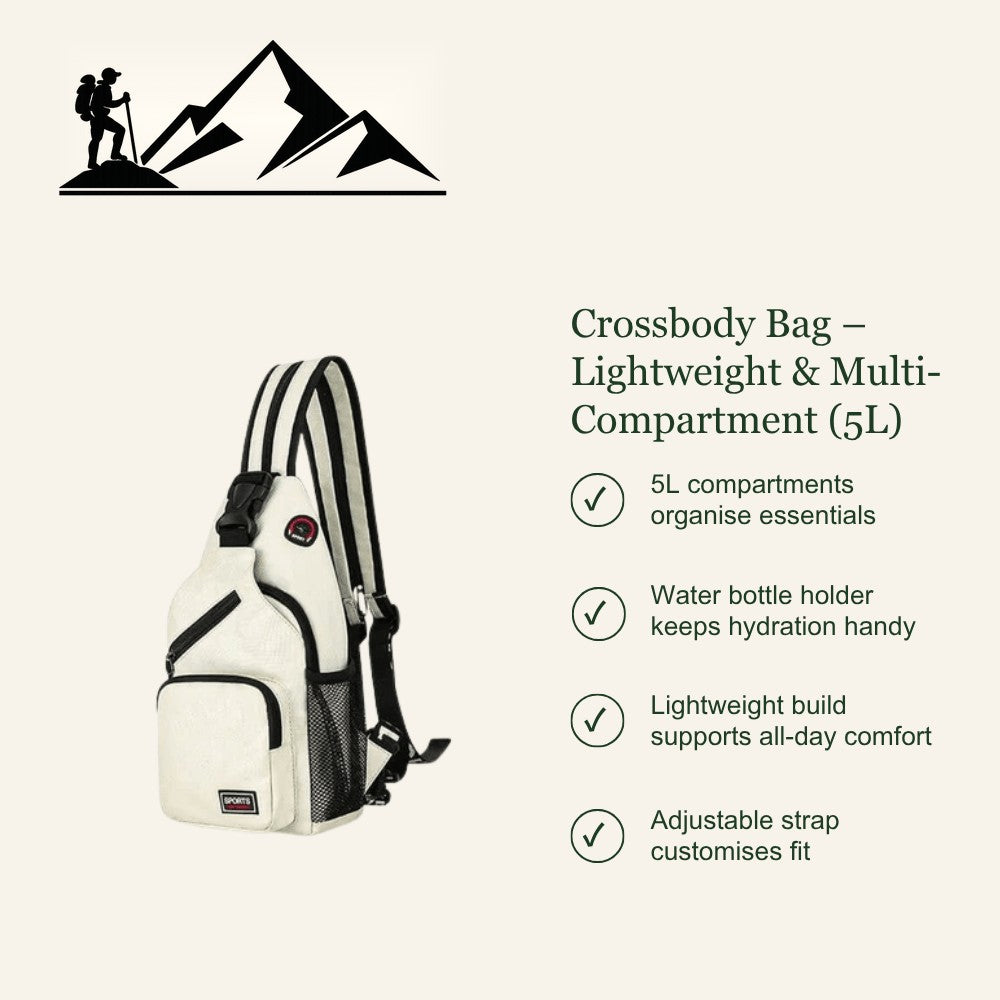 5L Crossbody Bag – Lightweight Multi-Compartment Sling