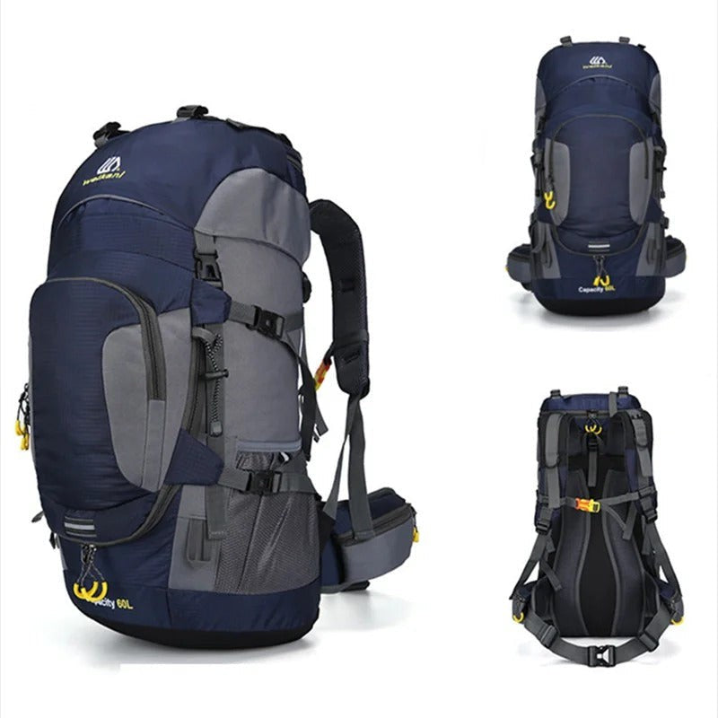 60L Backpack – Waterproof Hiking Trekking Travel Pack - Dark Blue