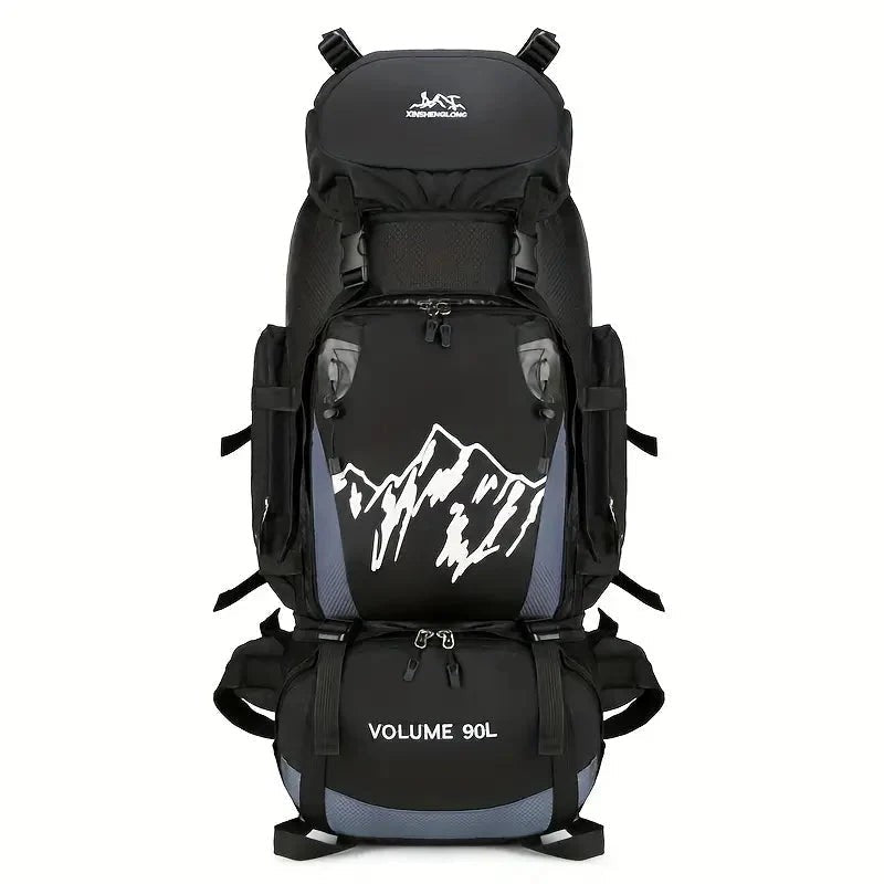 90L Hiking Backpack – Waterproof Large-Capacity Travel Pack - Black