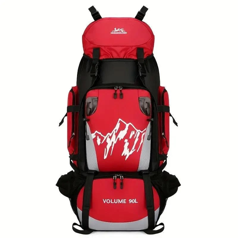 90L Hiking Backpack – Waterproof Large-Capacity Travel Pack - Red