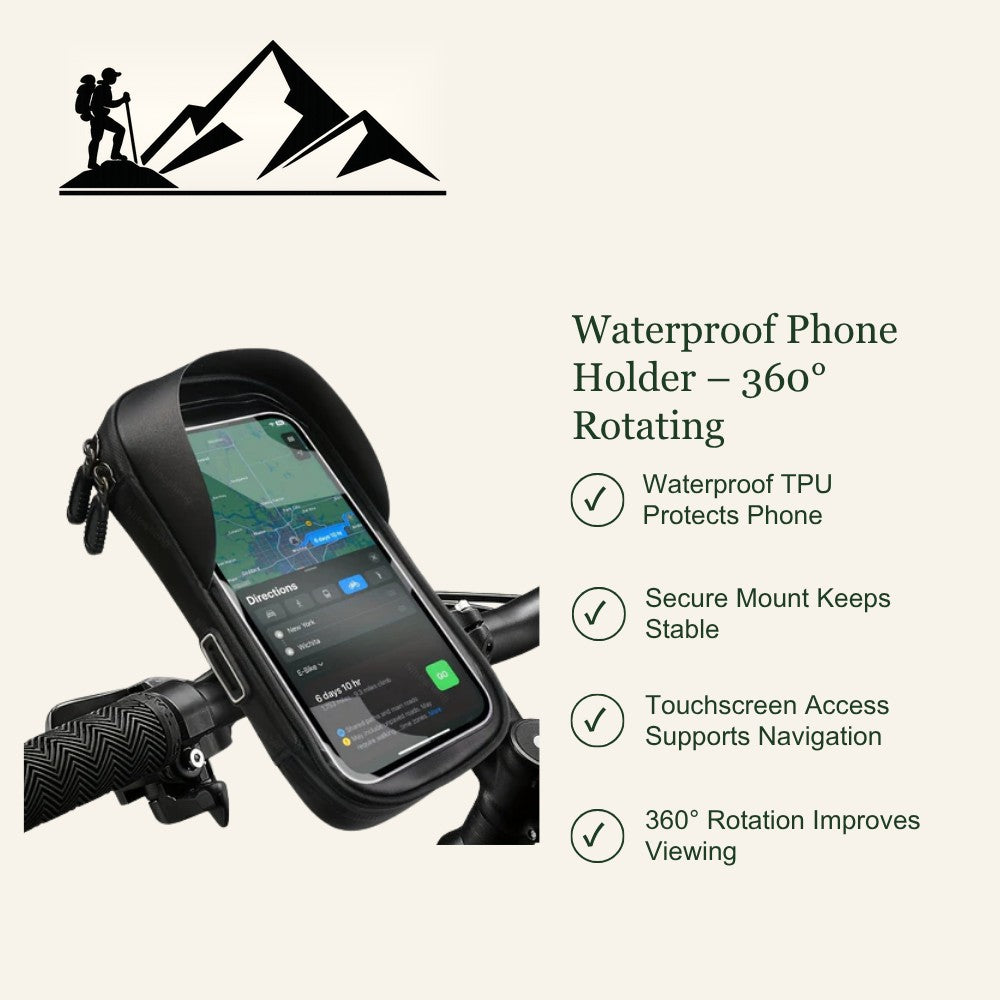 Bike Phone Holder – Waterproof 360° Rotating Mount