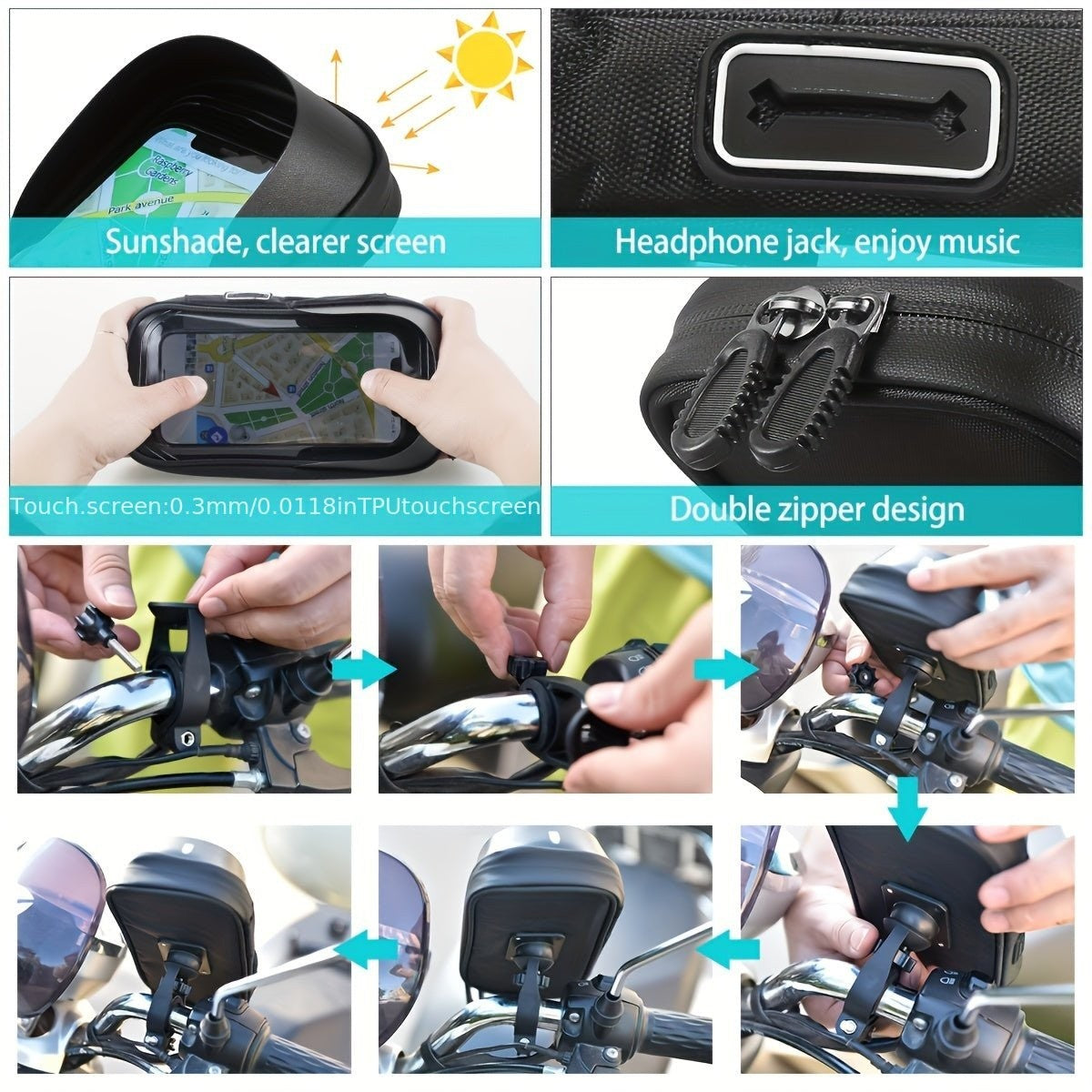 Bike Phone Holder – Waterproof 360° Rotating Mount