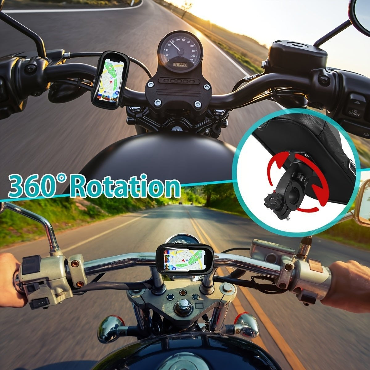 Bike Phone Holder – Waterproof 360° Rotating Mount
