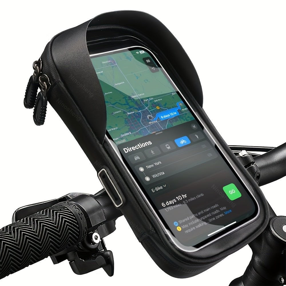Bike Phone Holder – Waterproof 360° Rotating Mount - Black