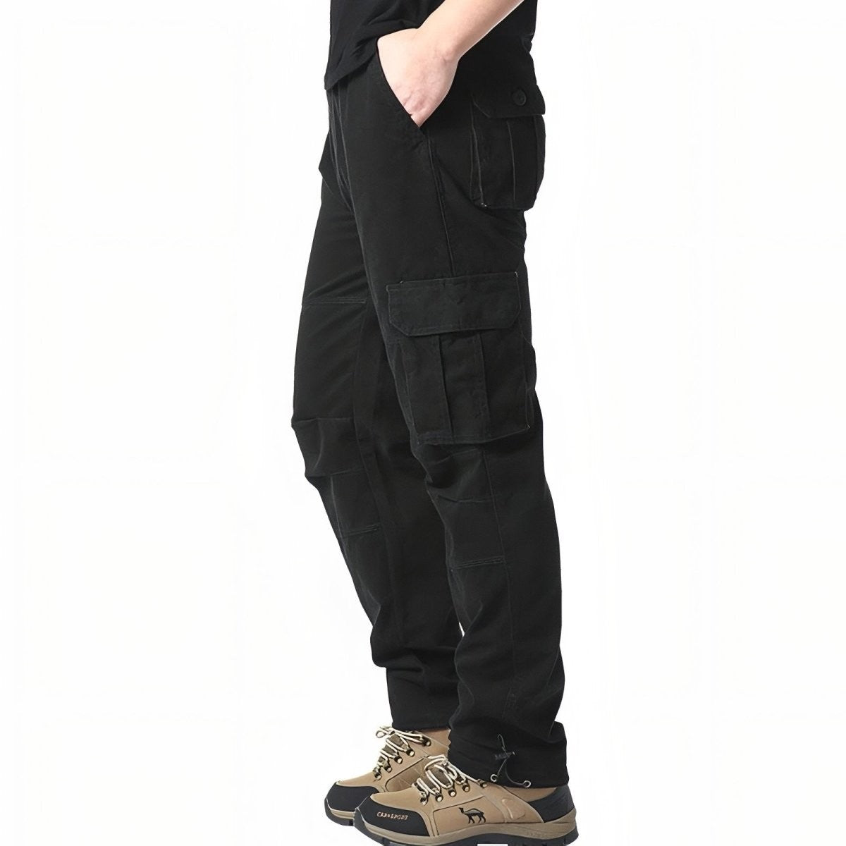 Cargo Hiking Pants – Breathable Adjustable Multi-Pocket - Deep Black