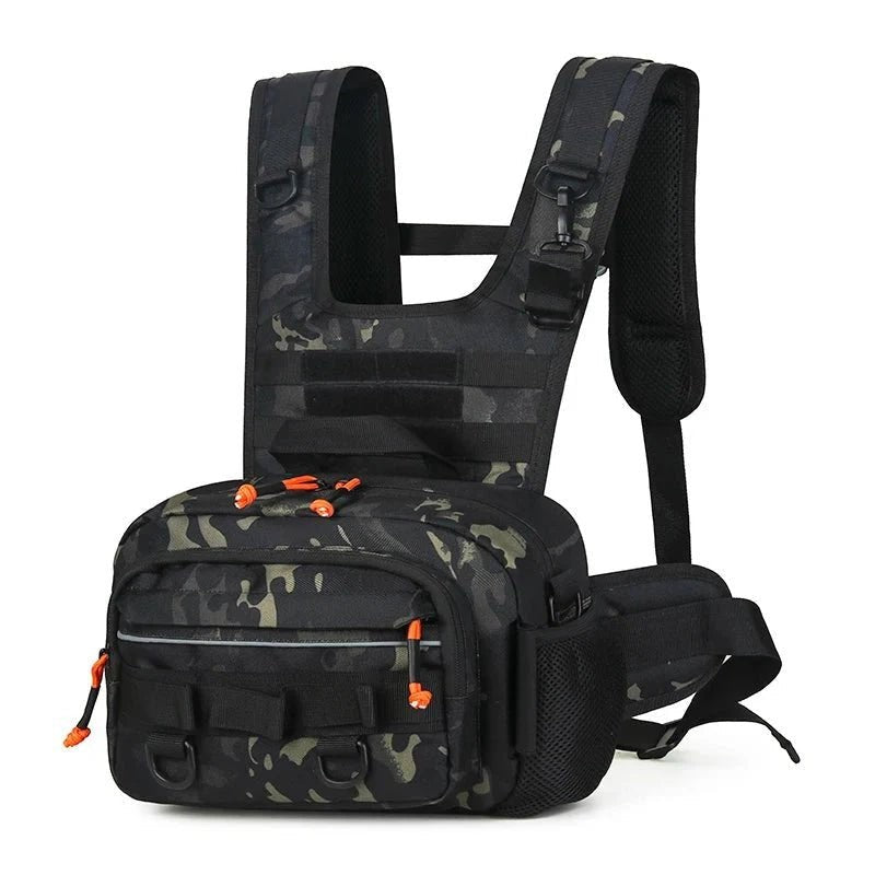 Fishing Chest Bag – Durable MOLLE Tackle Pack - BK CP