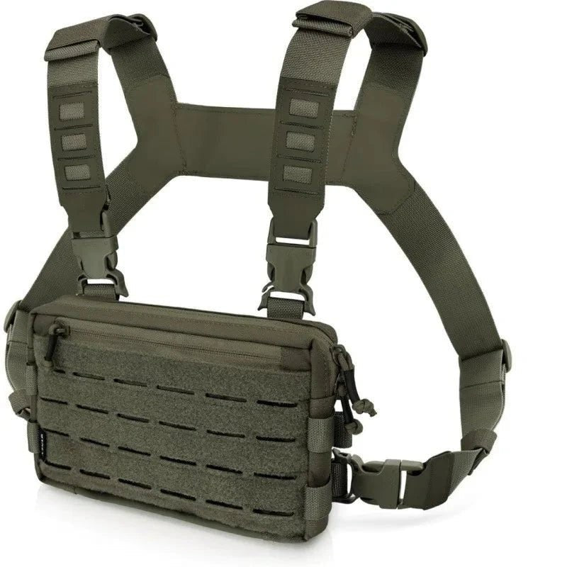 Hiking Chest Bag – Waterproof Nylon MOLLE Sling - Green