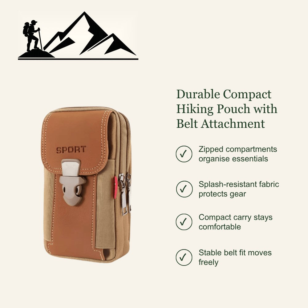 Hiking Pouch – Compact Belt-Attachment Zip Organizer