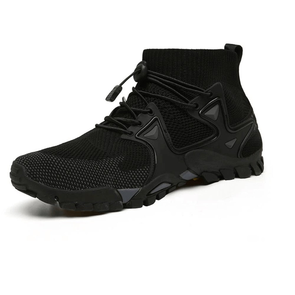 Hiking Shoes – Lightweight Non-Slip High-Top Mesh Sneakers - Black
