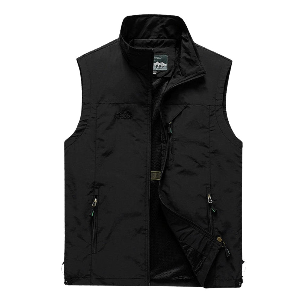 Hiking Vest – Lightweight Breathable Multi-Pocket Fishing - Black