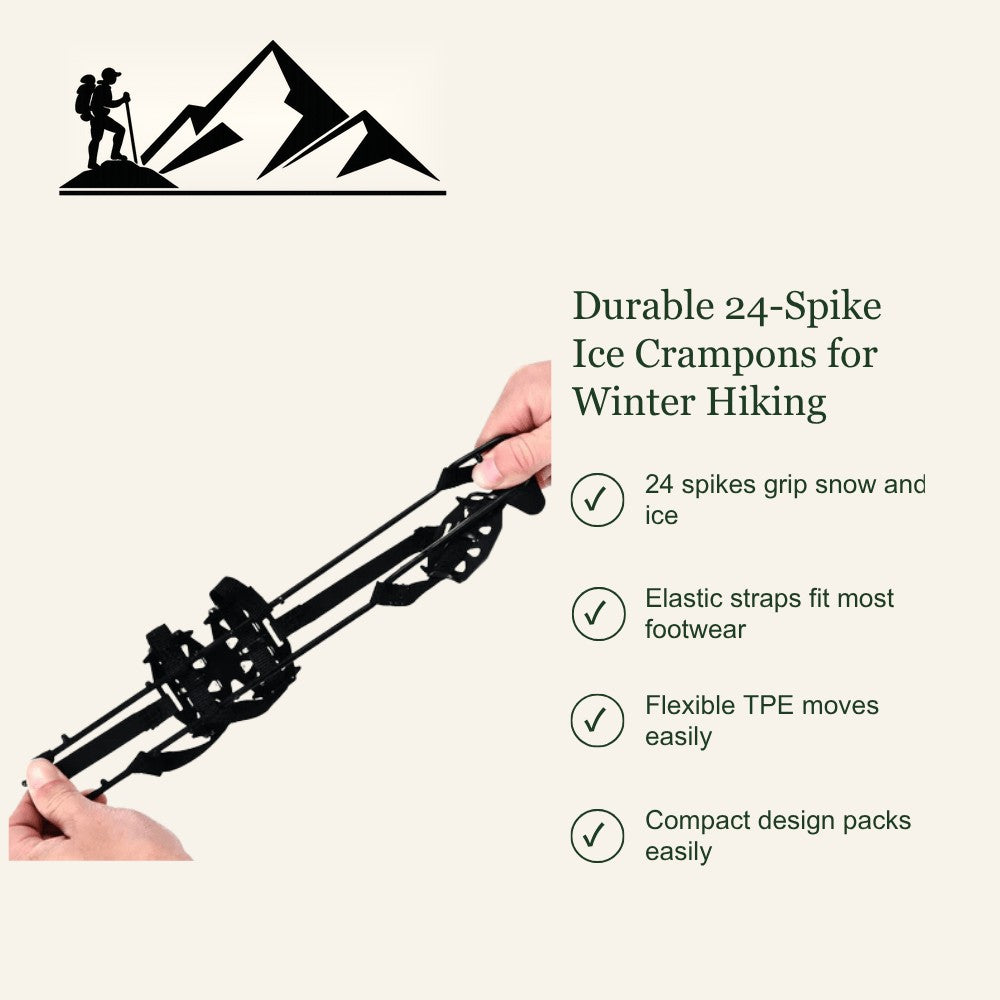 Ice Crampons – 24-Spike Stainless Steel Winter Traction