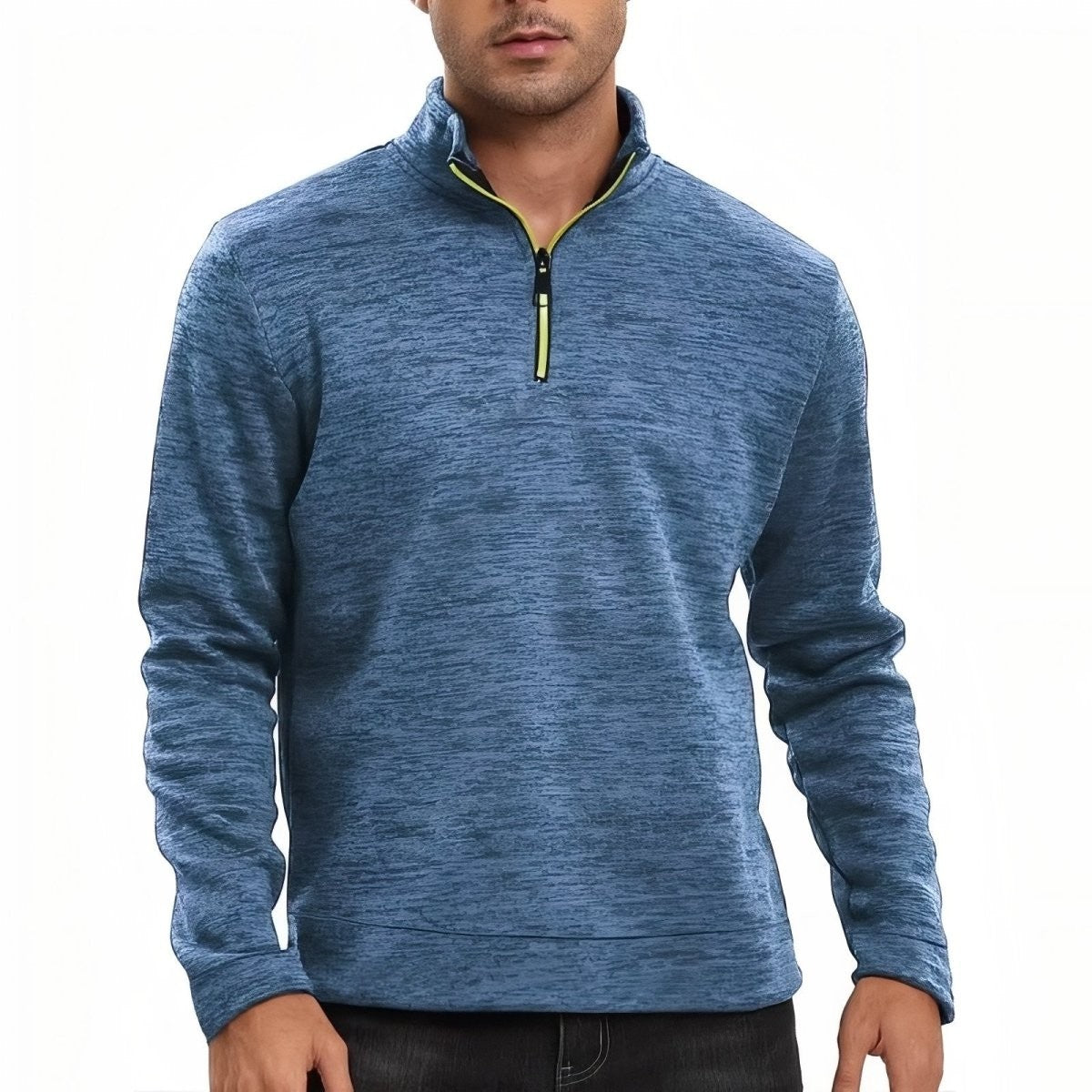 Insulated Hiking Fleece – Half-Zip Brushed Cold-Weather Layer - Blue