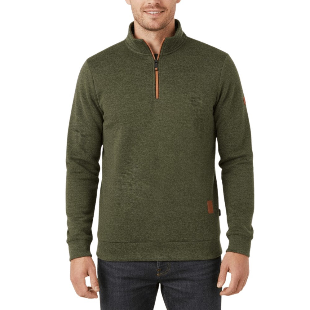 Insulated Hiking Fleece – Half-Zip Brushed Cold-Weather Layer - Olive Green