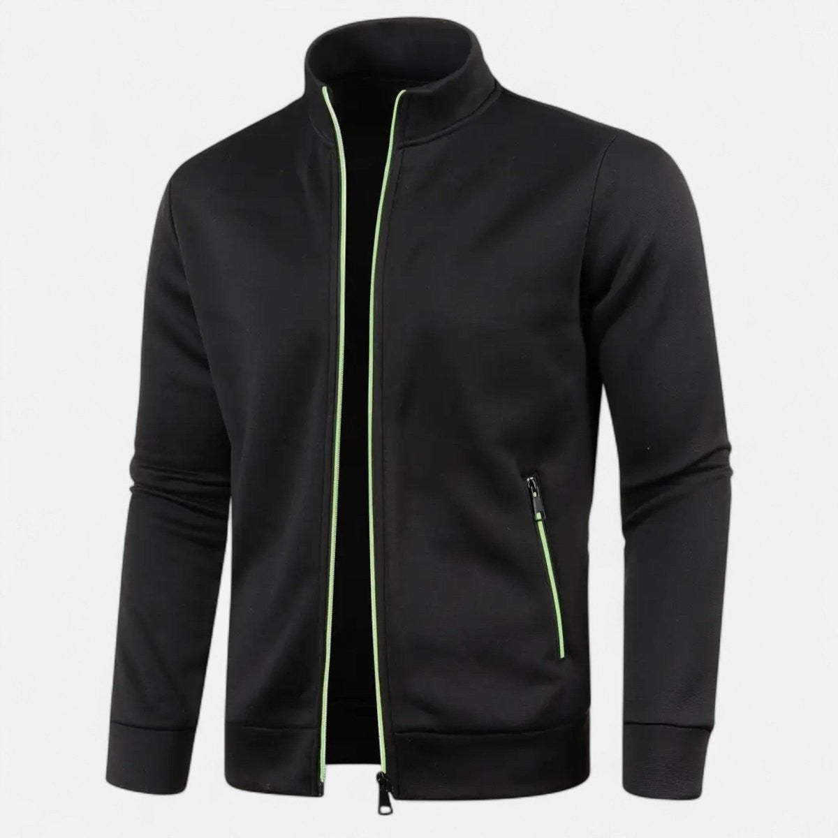 Knitted Cardigan – Full-Zip Soft-Stretch Outdoor Layer - Black