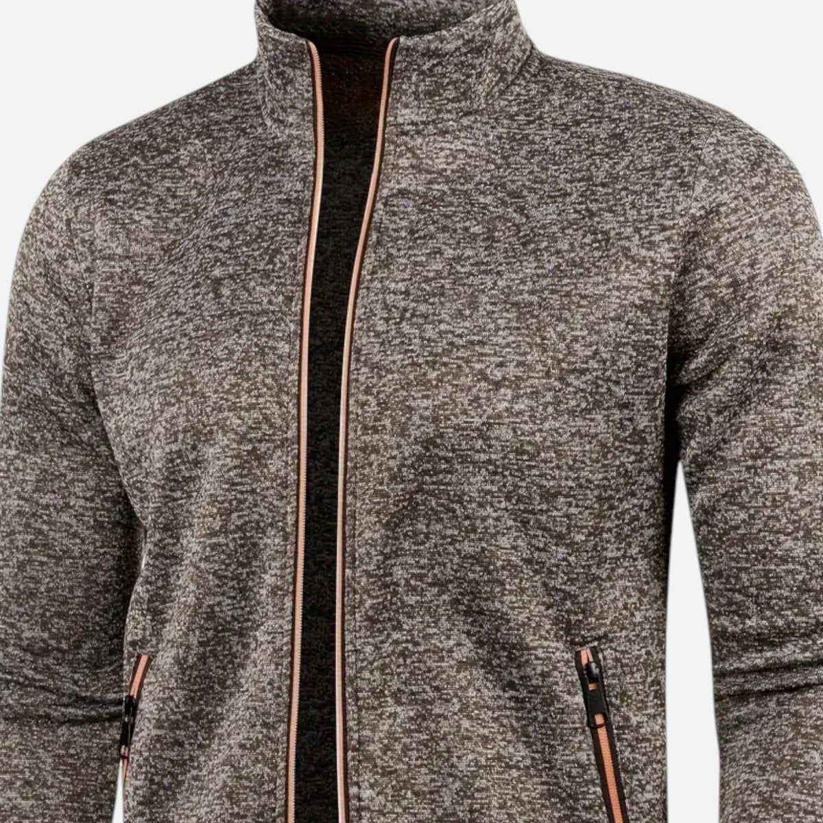 Knitted Cardigan – Full-Zip Soft-Stretch Outdoor Layer - Coffee