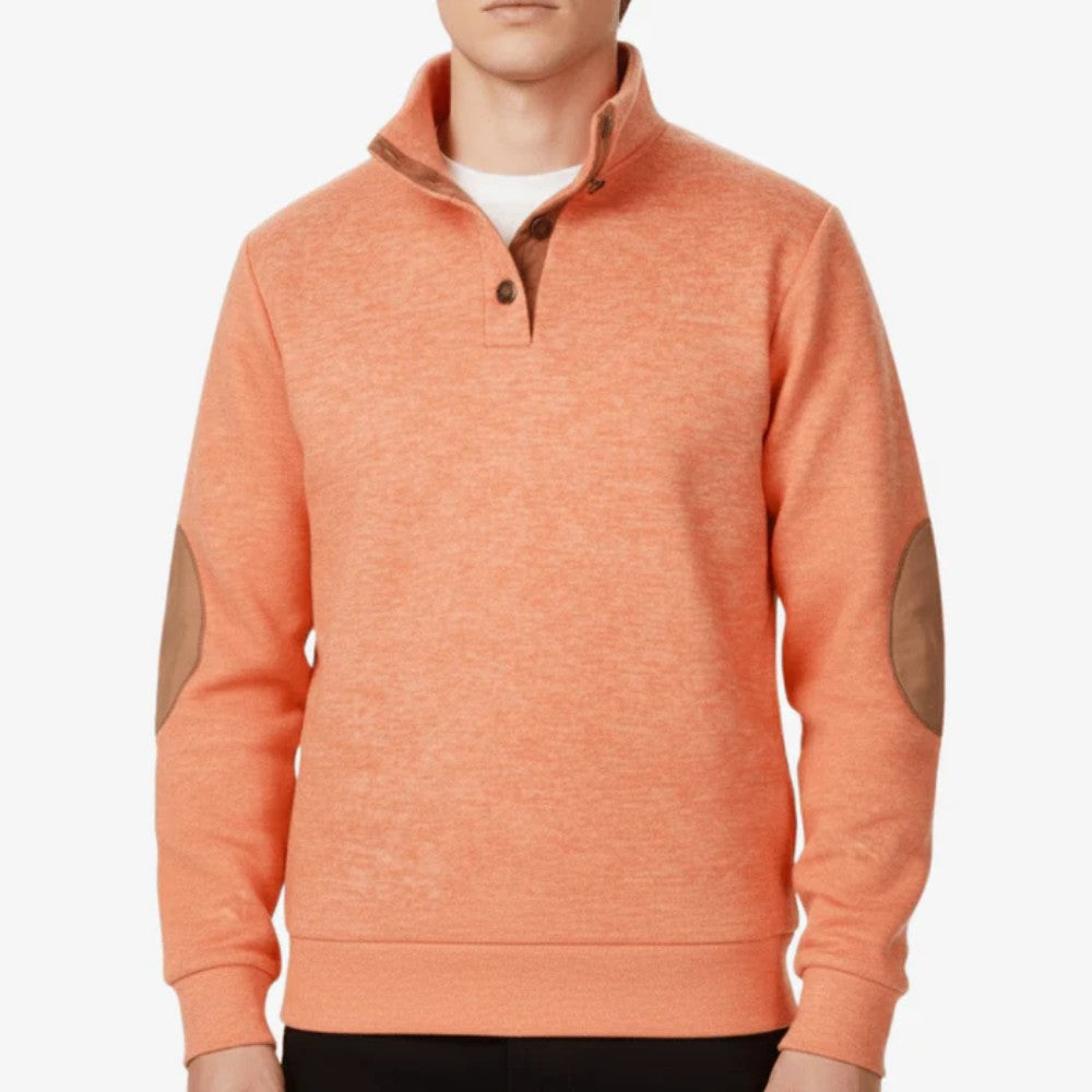 Knitted Outdoor Sweater – Warm Stand-Collar Breathable Layer - Orange