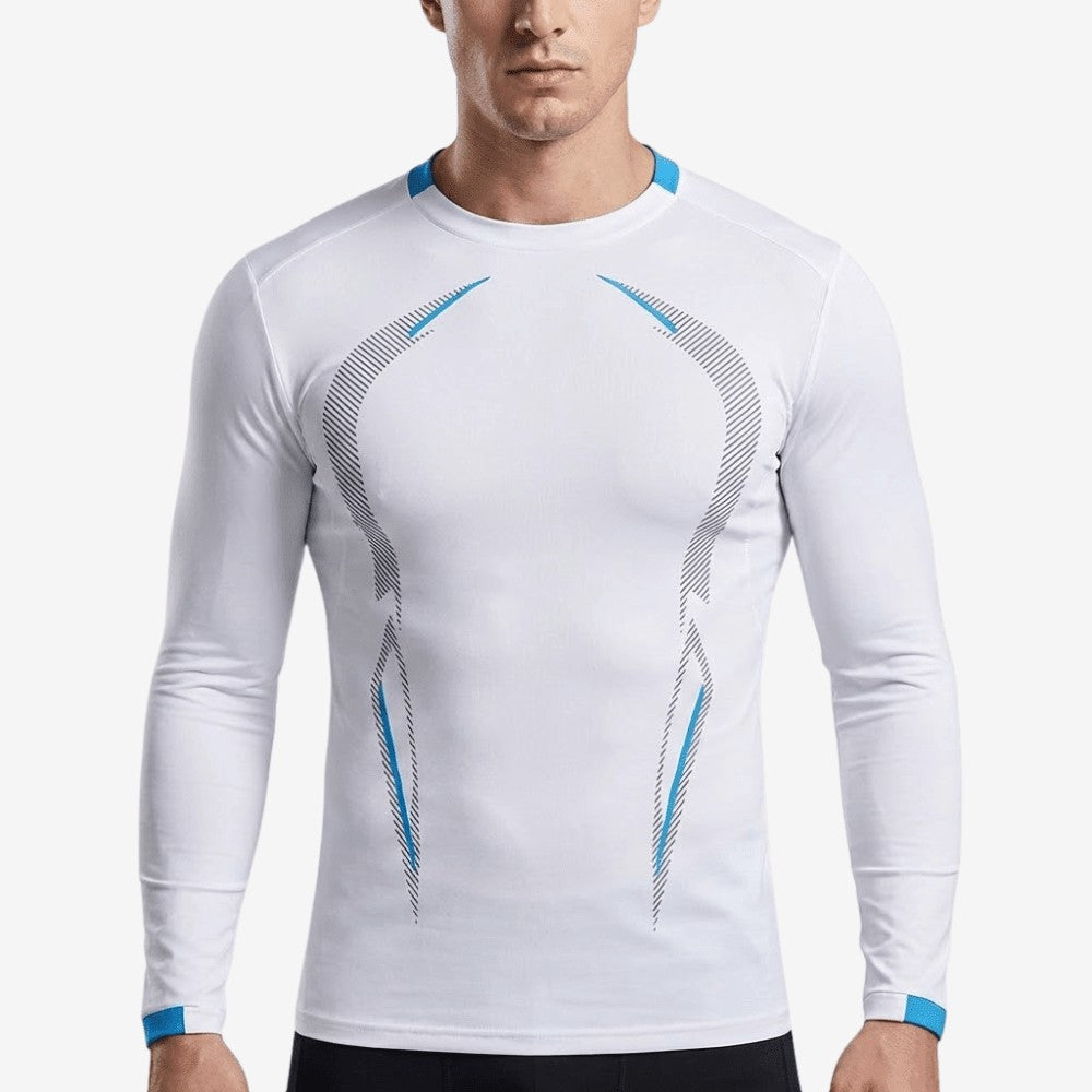 Long-Sleeve Hiking Shirt – Breathable Stretch Quick-Dry Tee - White
