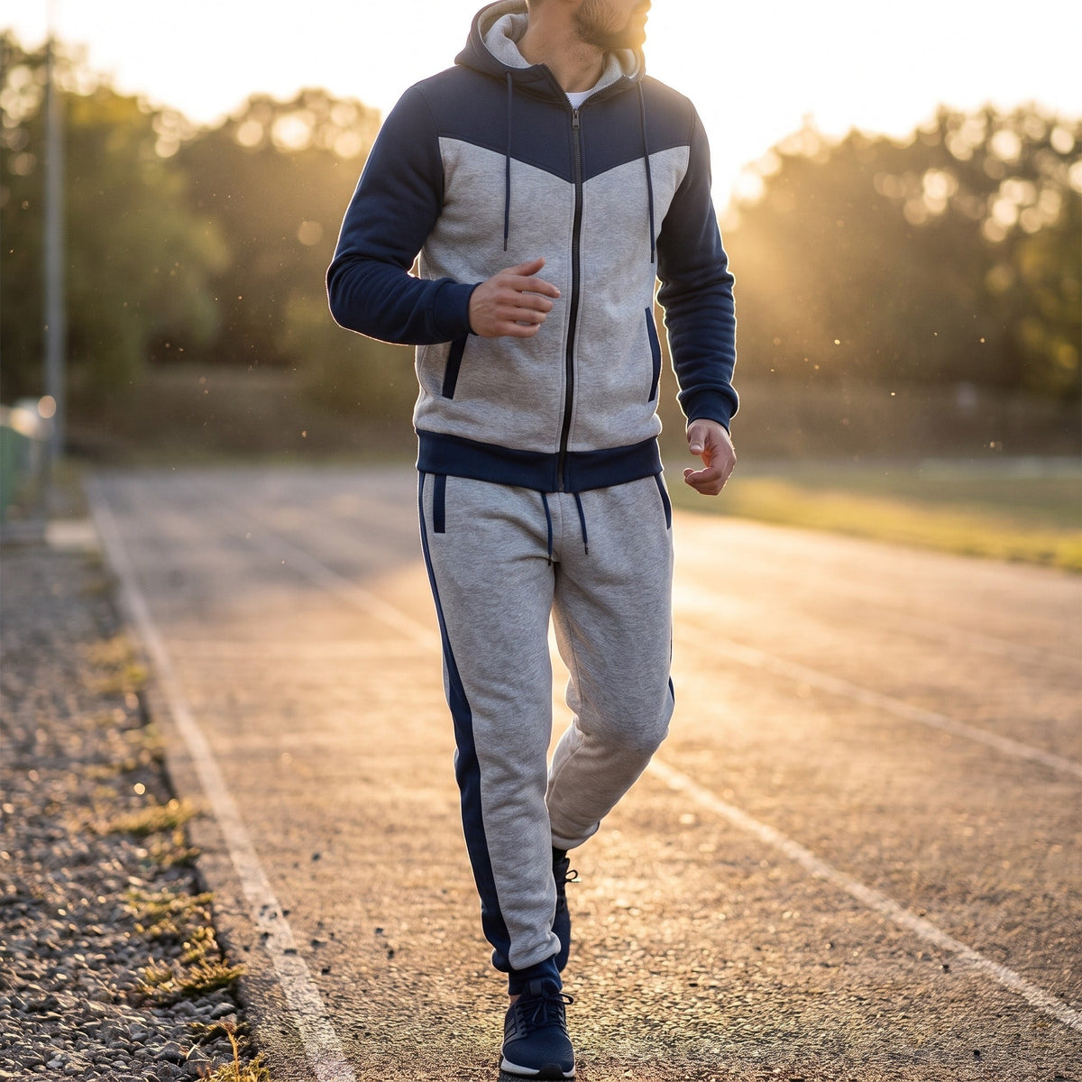 Men's 2-Piece Tracksuit – Fleece-Lined Breathable Jogger Set