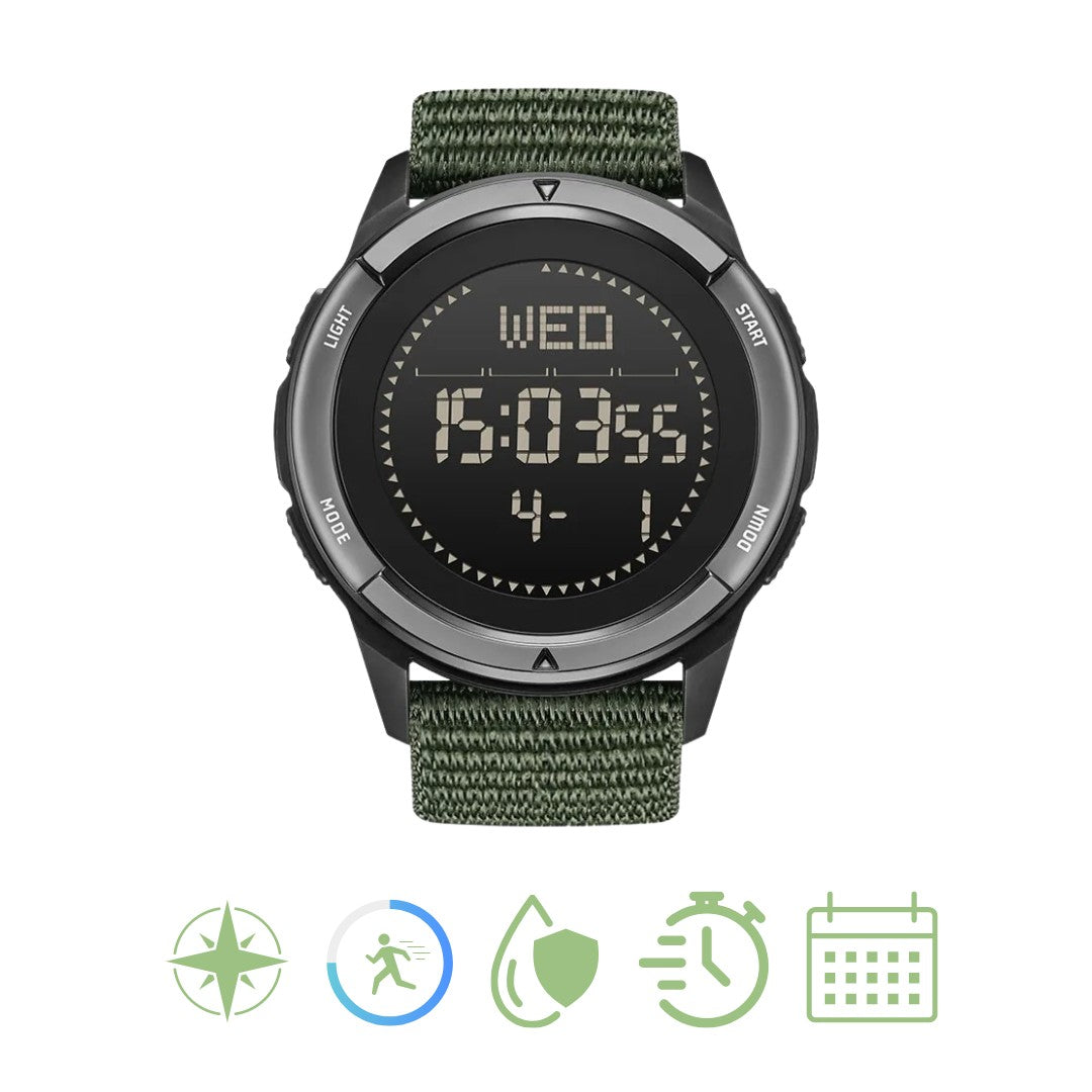 Men's Carbon Fiber Watch – Digital Waterproof Compass Sport