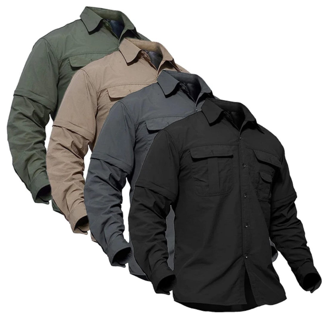 Men's Convertible Hiking Shirt – Zip-Off Sleeves, UV Protection
