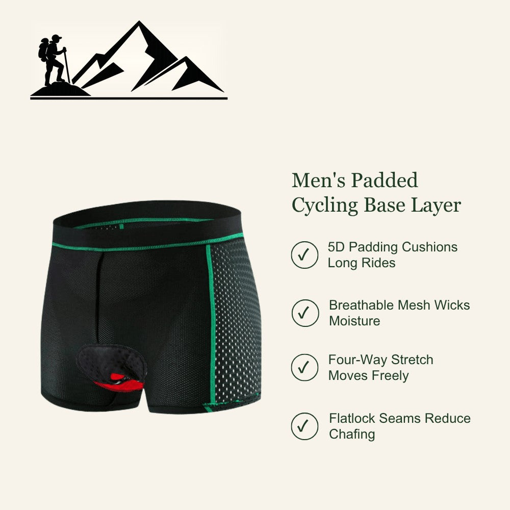 Men's Cycling Base Layer – 5D Foam Padded Breathable Mesh