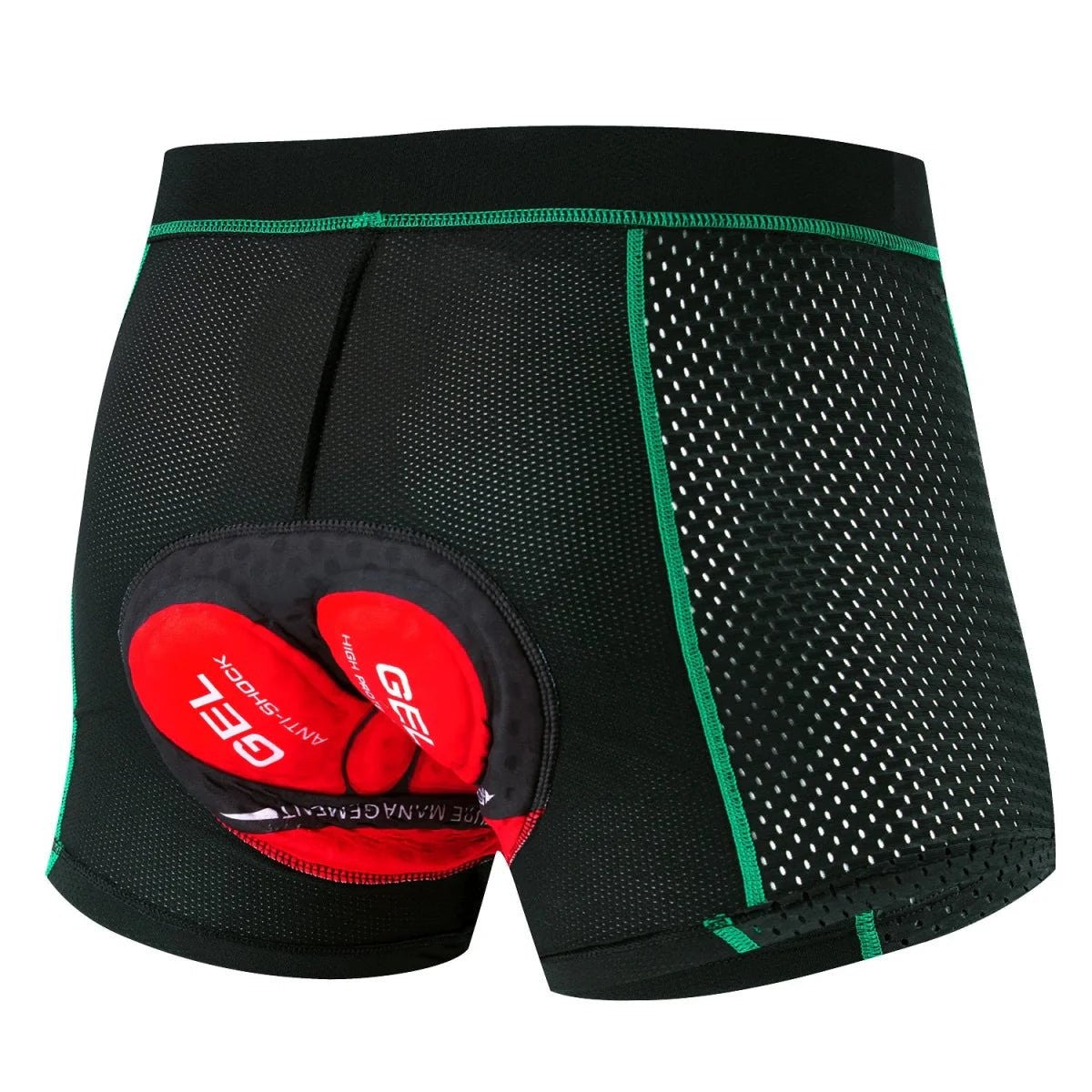 Men's Cycling Base Layer – 5D Foam Padded Breathable Mesh - Green