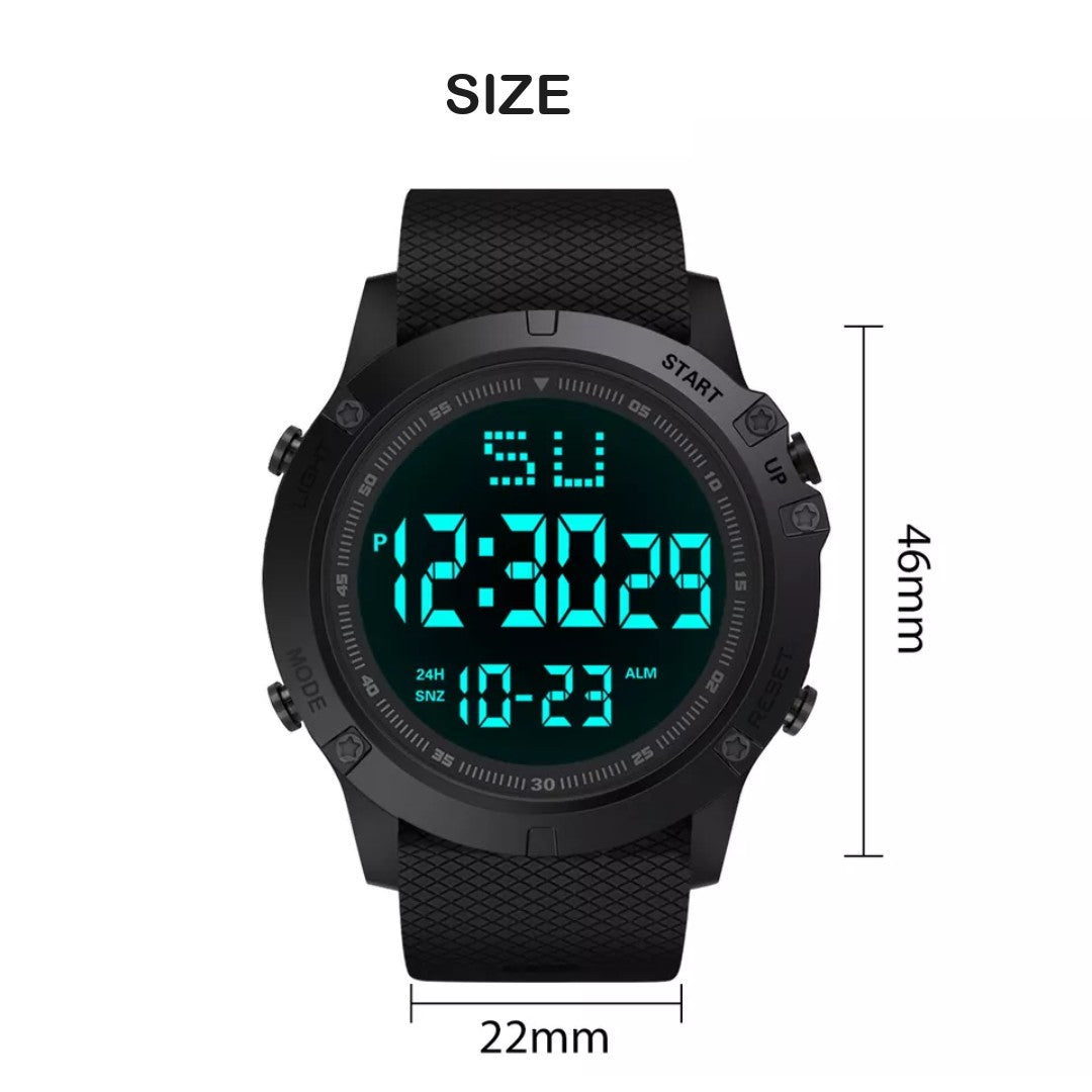 Men's Digital Watch – Waterproof Outdoor Sports Watch with LED