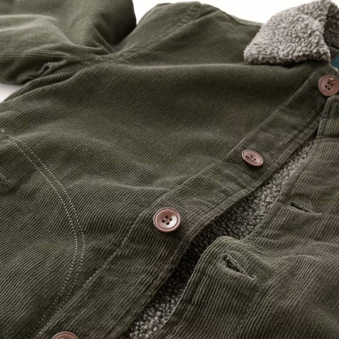 Men's Fleece-Lined Cotton Jacket – Wind-Resistant Outdoor