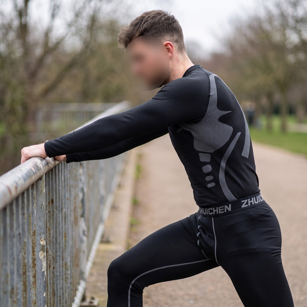 Men's Fleece-Lined Tracksuit Set – Slim-Fit Running Warm-Up Suit