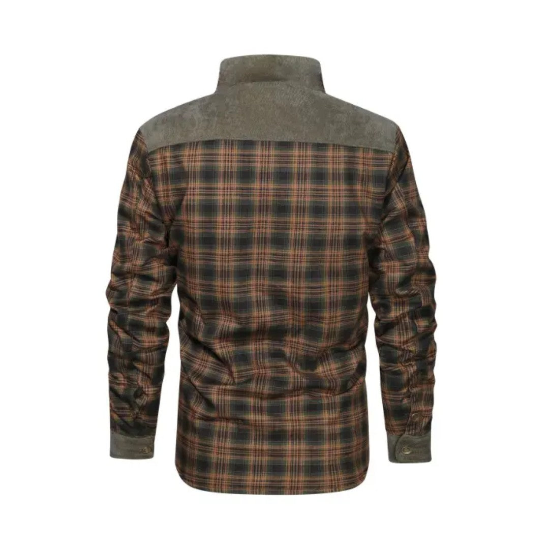 Men's Plaid Flannel Jacket – Insulated Wool-Blend Outdoor Shirt Jacket