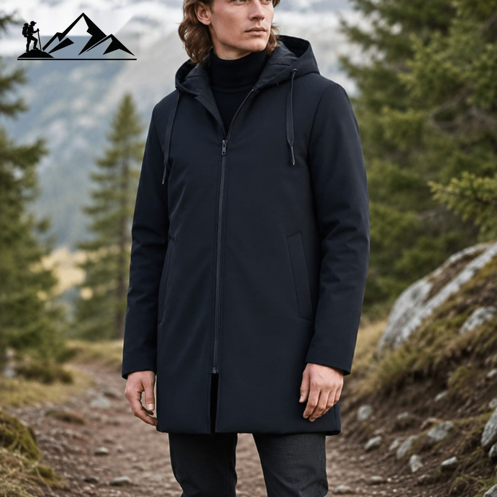 Men's Quilted Winter Coat – Hooded Insulated Padding