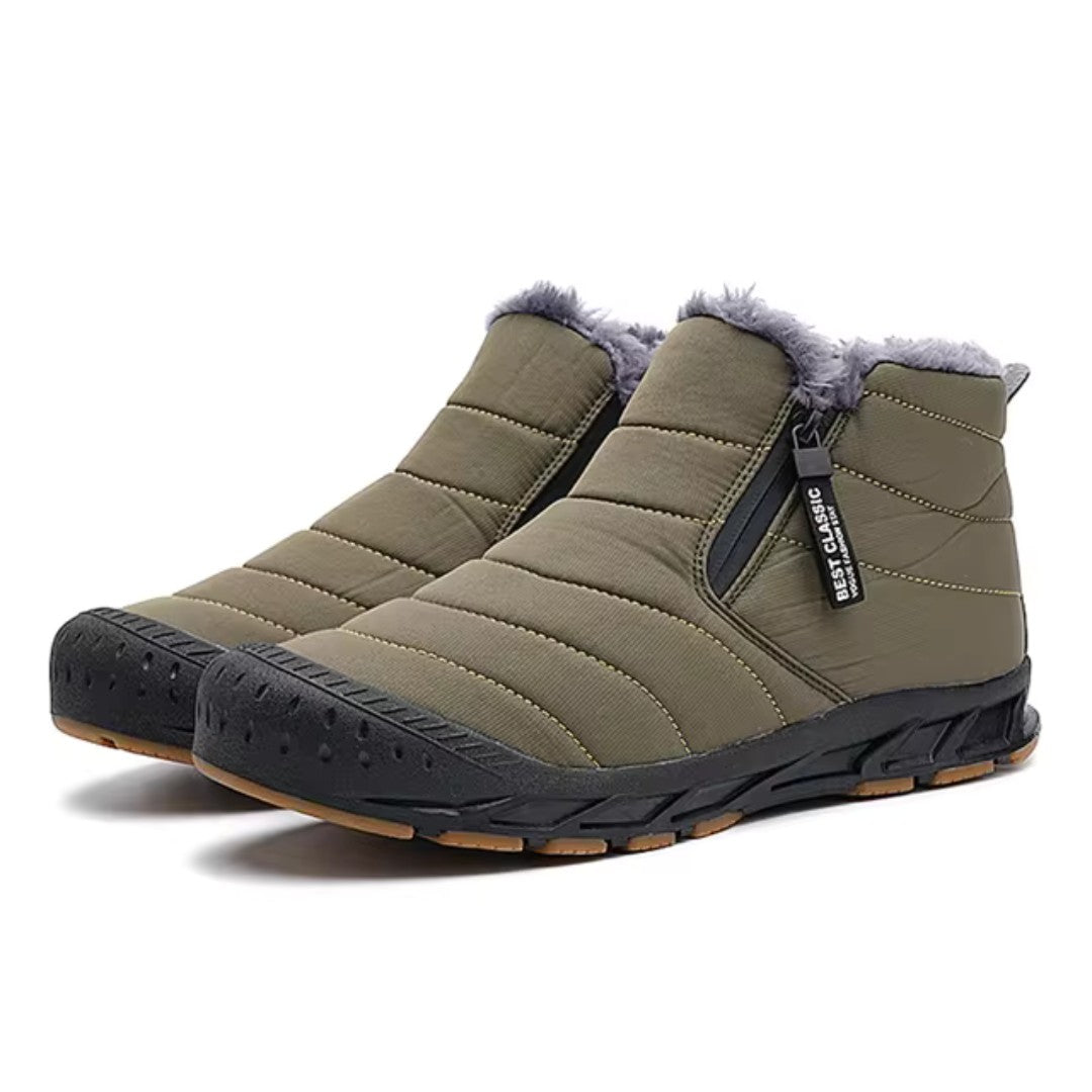 Men's Snow Boots – Waterproof Fleece-Lined Winter Boots - Green