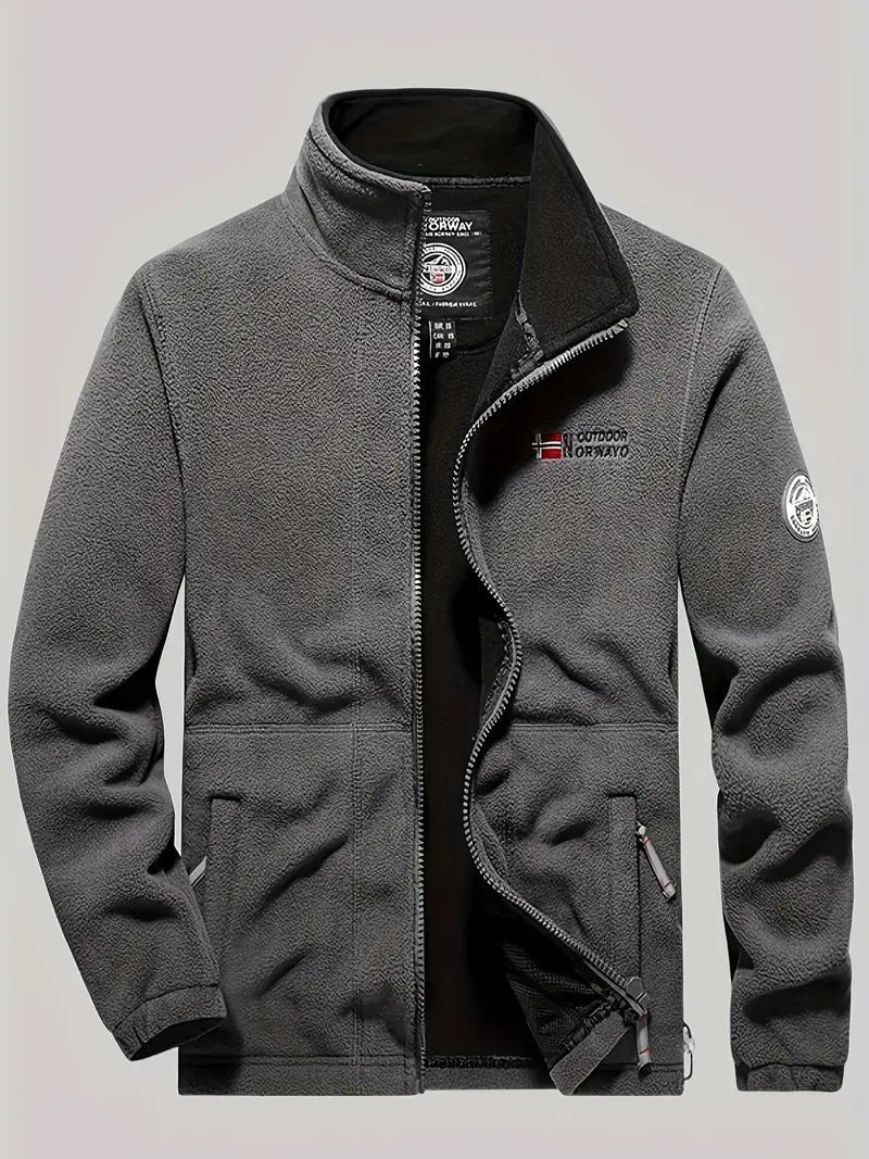 Men's Thermal Fleece Jacket – Warm Insulated Outdoor Jacket - Gray