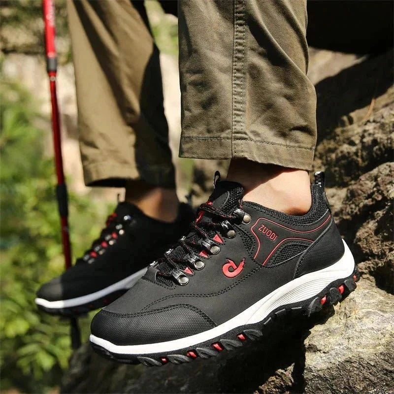 Men's Walking Shoes – Lightweight Cushioned Sneakers - Black