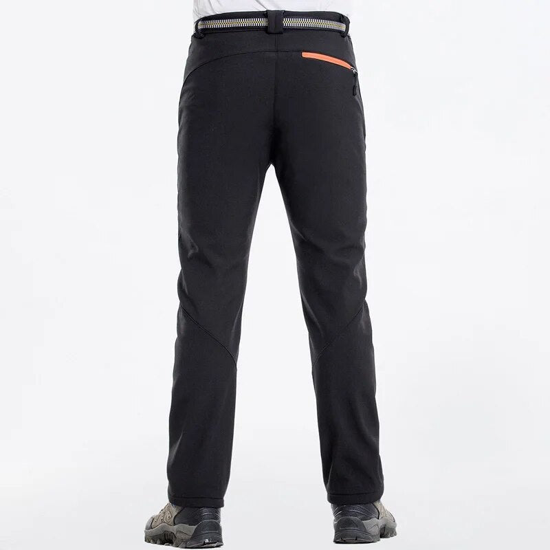 Men's Waterproof Hiking Pants – Insulated Fleece-Lined Softshell