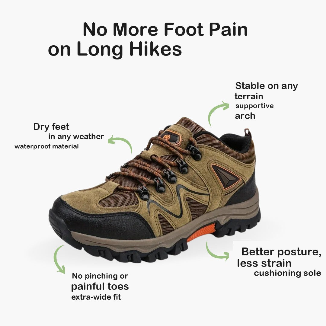 Men's Waterproof Hiking Shoes – Low-Top Wide Toe Box Trail Shoes