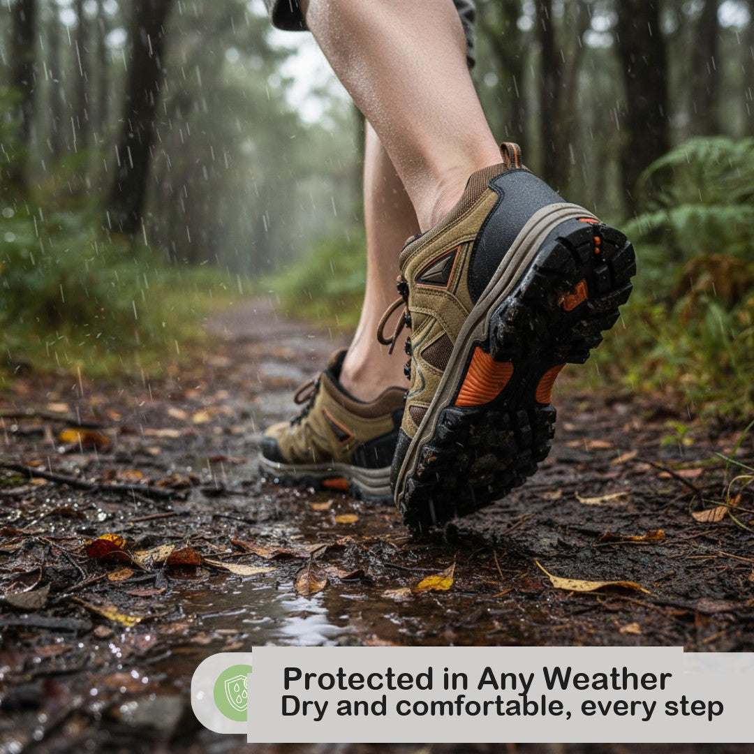 Men's Waterproof Hiking Shoes – Low-Top Wide Toe Box Trail Shoes