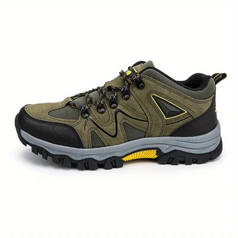 Men's Waterproof Hiking Shoes – Low-Top Wide Toe Box Trail Shoes - Army Green