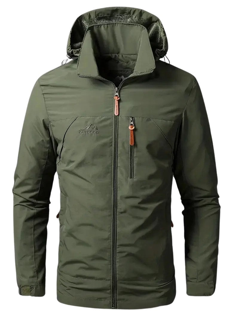 Men's Waterproof Windproof Jacket – Breathable Spring Shell - Army Green