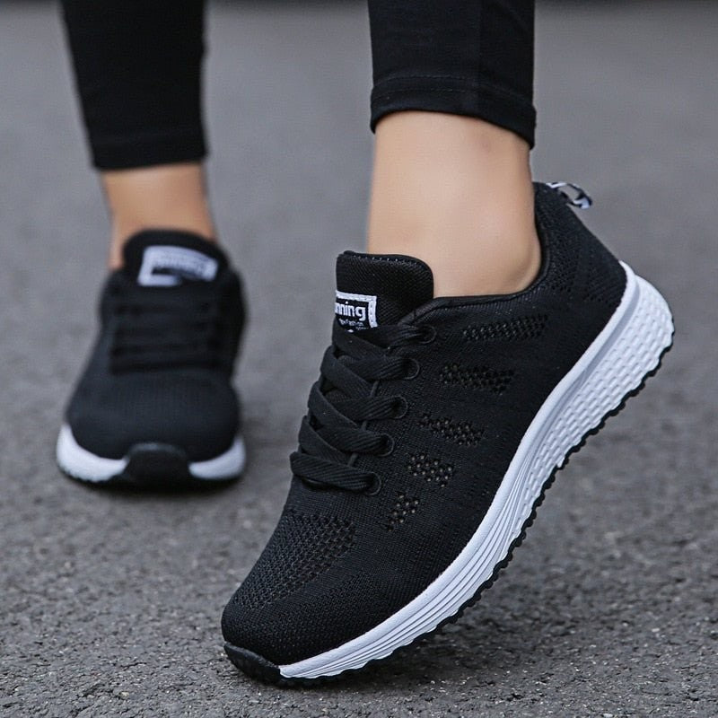 Outdoor Sports Shoes – Breathable Cushioned Grip Sneakers - Black