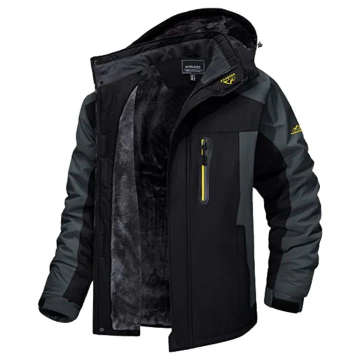Padded Winter Jacket – Waterproof Windproof Fleece-Lined - Black