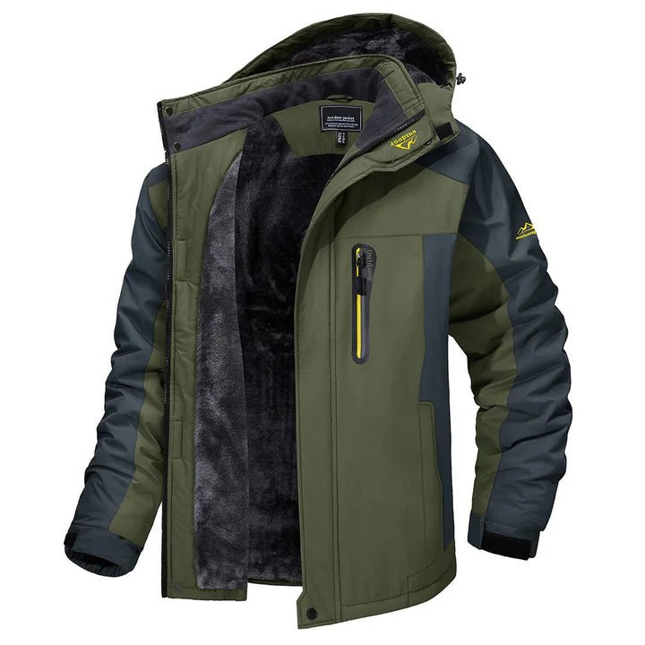 Padded Winter Jacket – Waterproof Windproof Fleece-Lined - Green