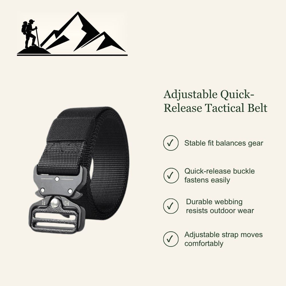 Quick-Release Outdoor Belt – Adjustable Tactical Web Belt