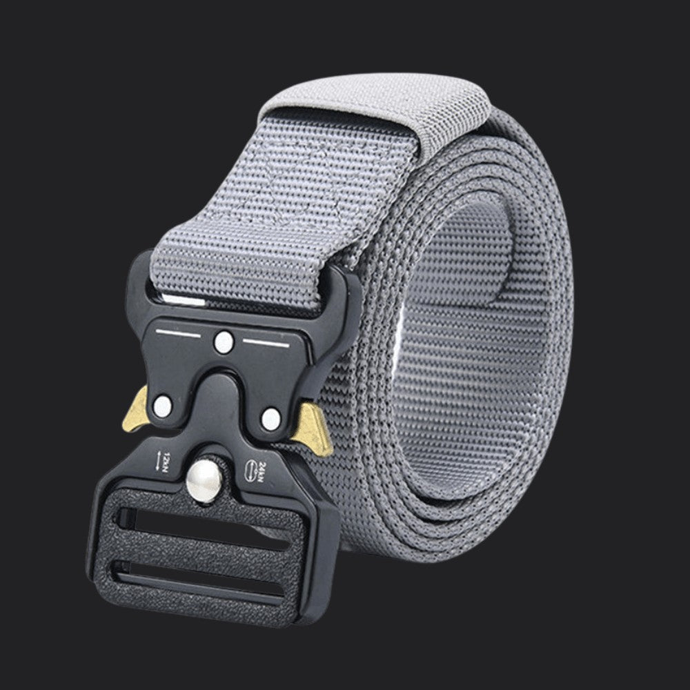 Quick-Release Outdoor Belt – Adjustable Tactical Web Belt - Grey