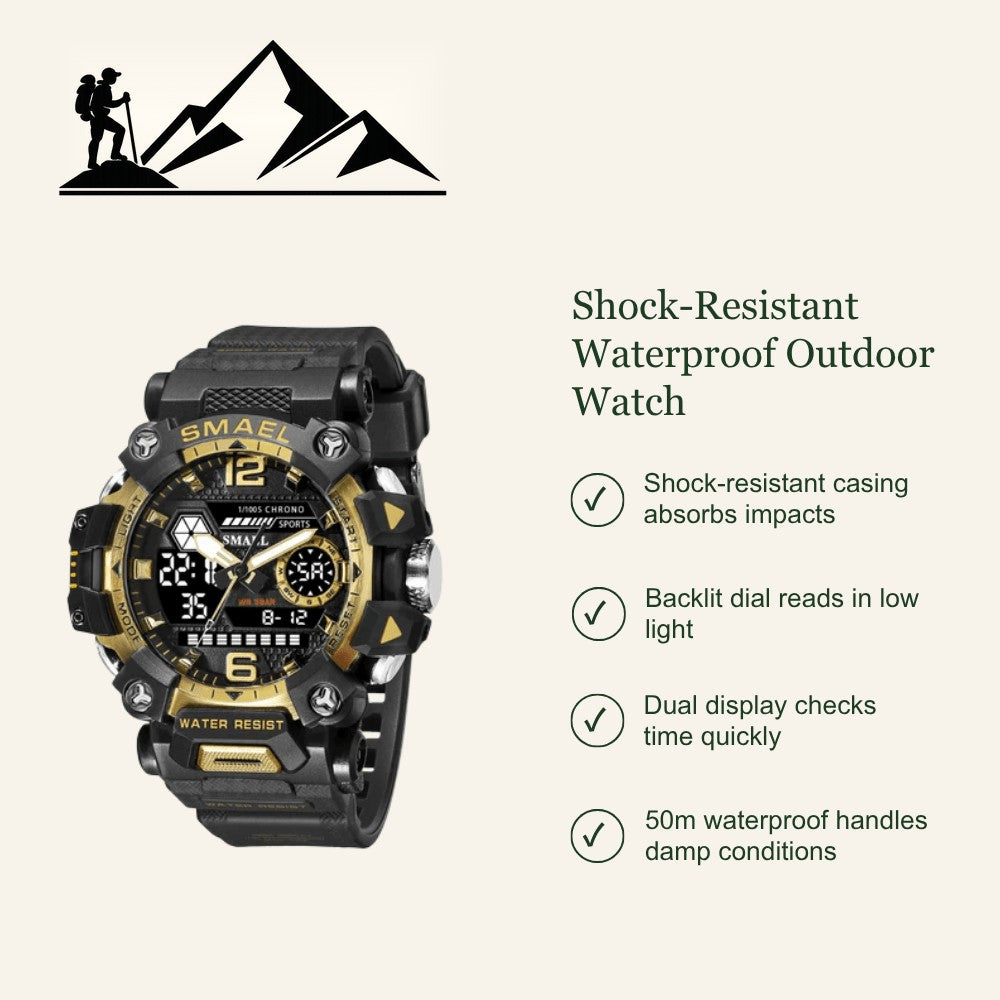 Rugged Outdoor Watch – Dual-Display Shock-Resistant 50m