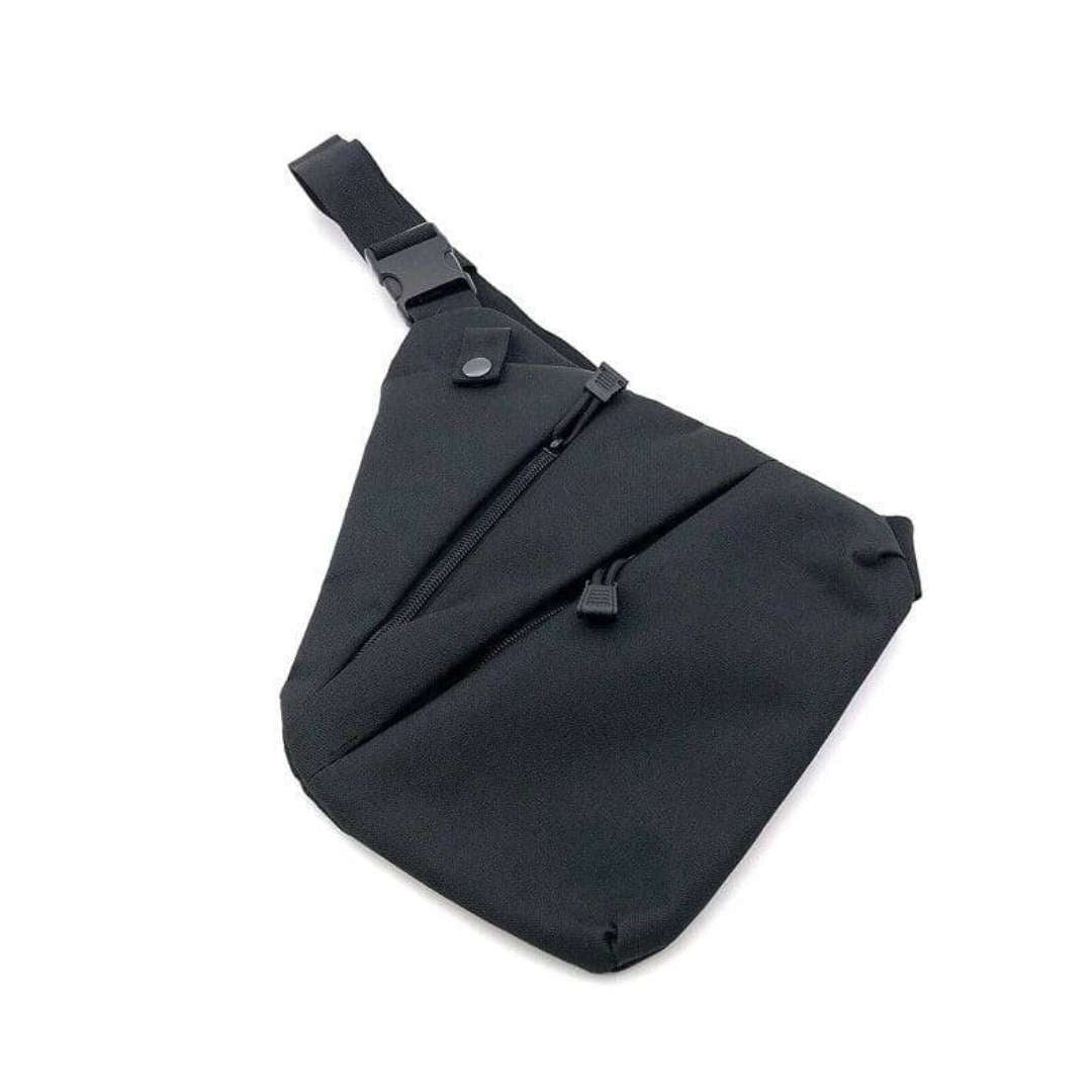 Shoulder Bag – Slim Water-Resistant 1000D Travel Sling - Black