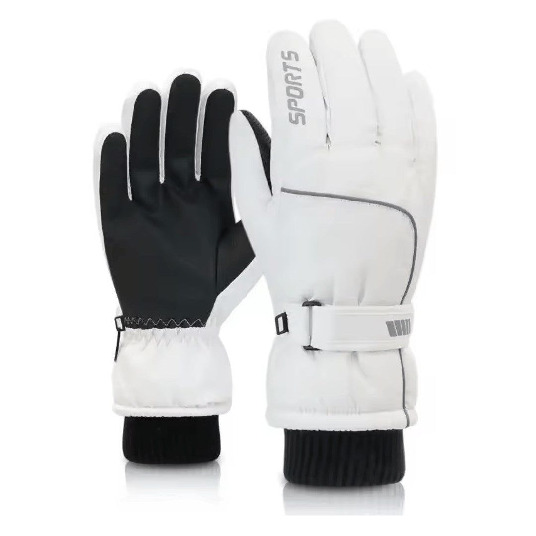 Ski Gloves – Thermal Waterproof Touchscreen Winter - Black & White